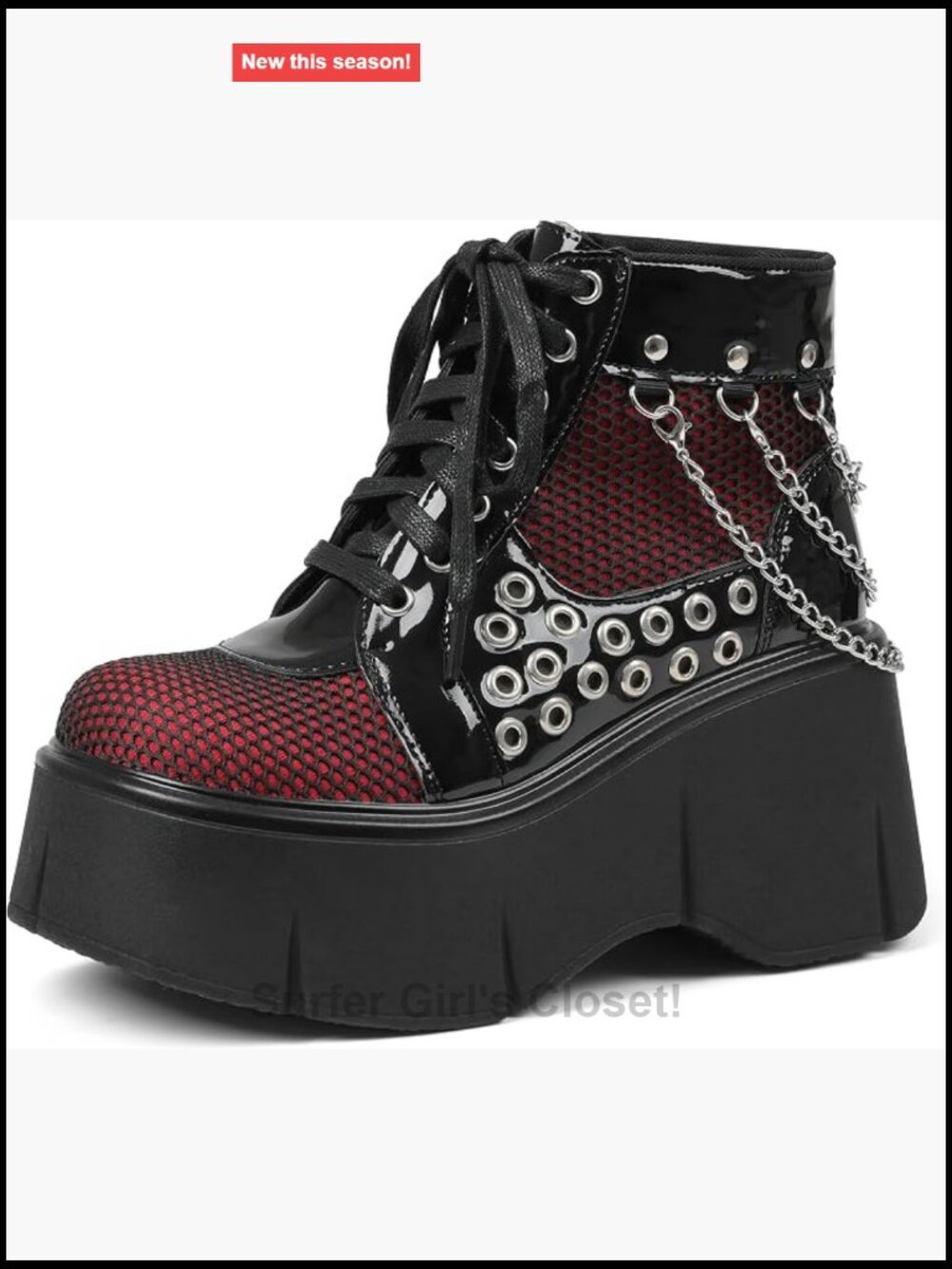Women's Platform Wedge Ankle Boots - Lace Up Round Toe Punk Goth Combat Boots